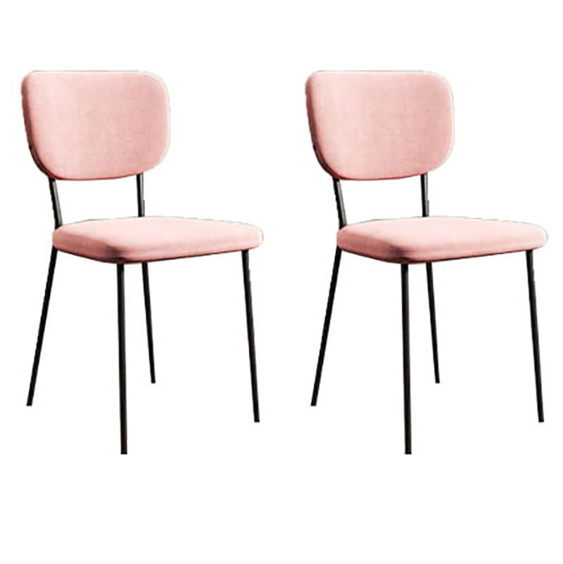 Sillas de comedor de metal nórdico, silla sin brazos con respaldo abierto para restaurante (juego de 2)