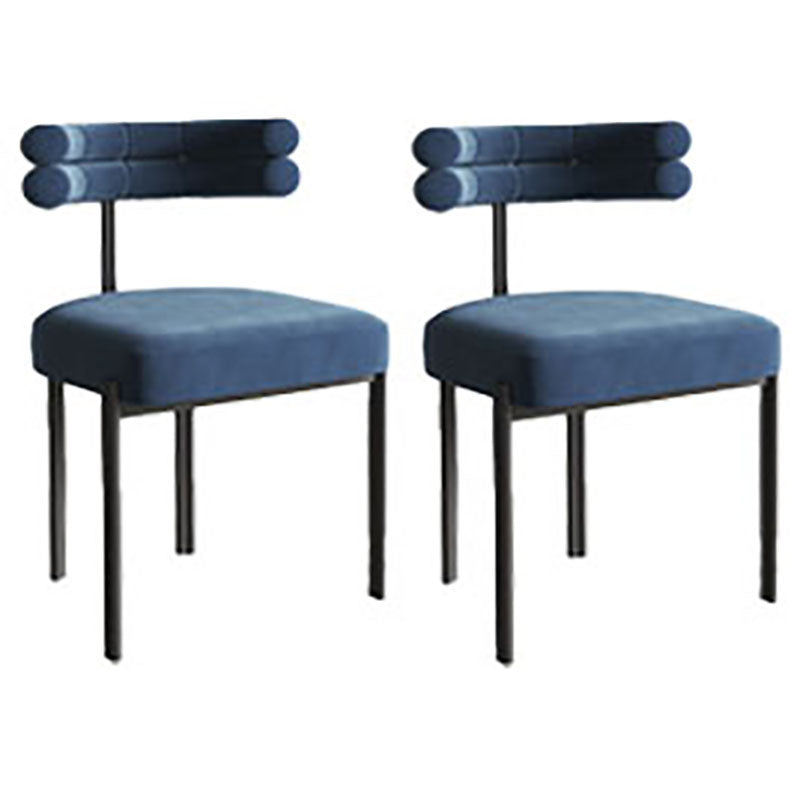 Chaise d'appoint de café en velours de style designer, chaise de salle à manger ouverte aux couleurs fraîches (Ensemble de 2)