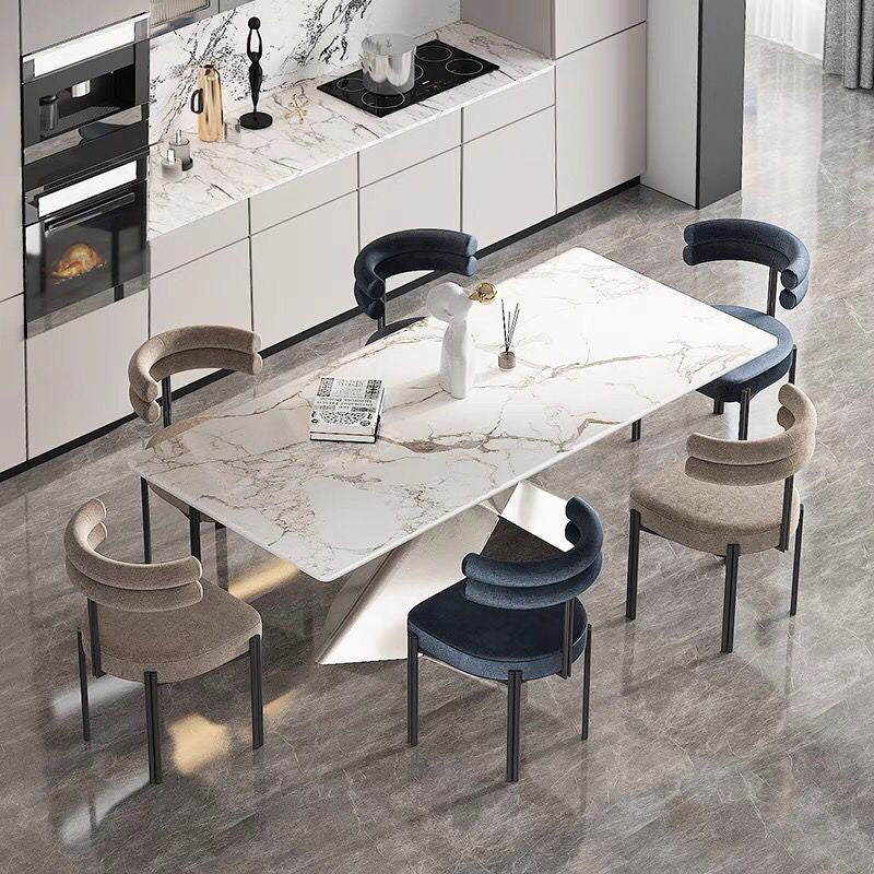 Chaise d'appoint de café en velours de style designer, chaise de salle à manger ouverte aux couleurs fraîches (Ensemble de 2)