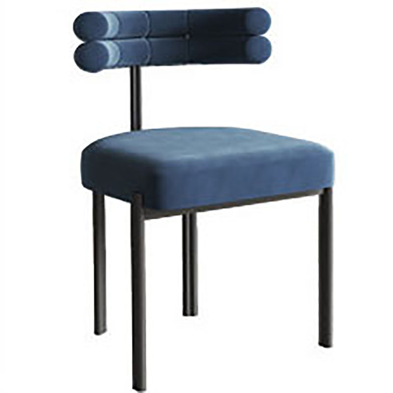 Chaise d'appoint de café en velours de style designer, chaise de salle à manger ouverte aux couleurs fraîches (Ensemble de 2)