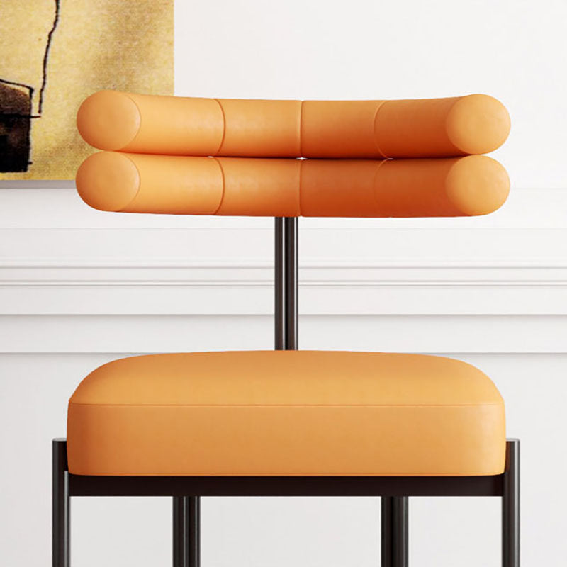 Chaise d'appoint de café en velours de style designer, chaise de salle à manger ouverte aux couleurs fraîches (Ensemble de 2)