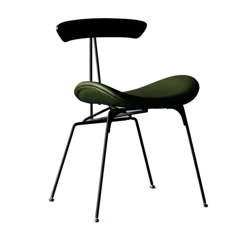 Silla lateral tapizada industrial para comedor, acabado mate, parte trasera abierta, silla de comedor