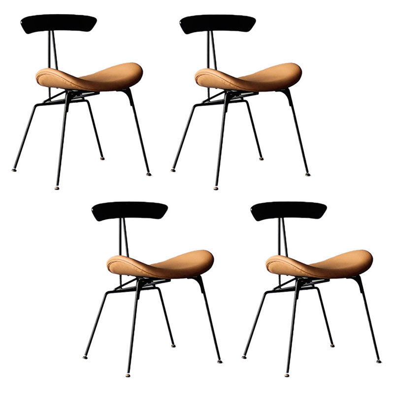 Silla lateral tapizada industrial para comedor, acabado mate, parte trasera abierta, silla de comedor
