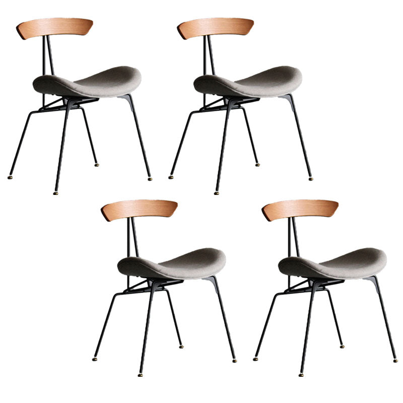 Silla lateral tapizada industrial para comedor, acabado mate, parte trasera abierta, silla de comedor