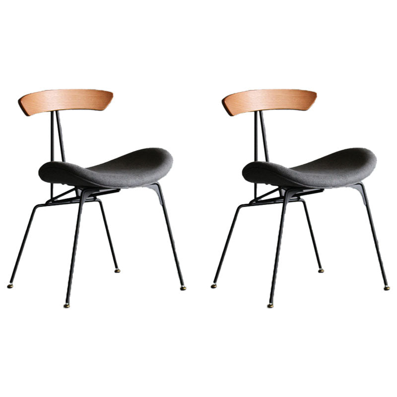 Silla lateral tapizada industrial para comedor, acabado mate, parte trasera abierta, silla de comedor