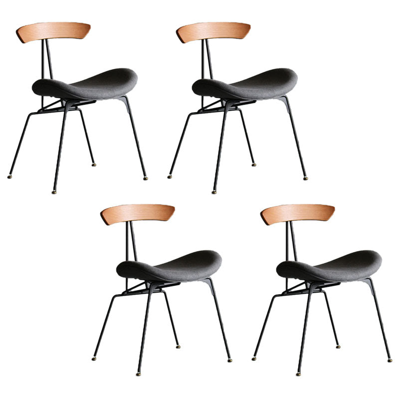 Silla lateral tapizada industrial para comedor, acabado mate, parte trasera abierta, silla de comedor