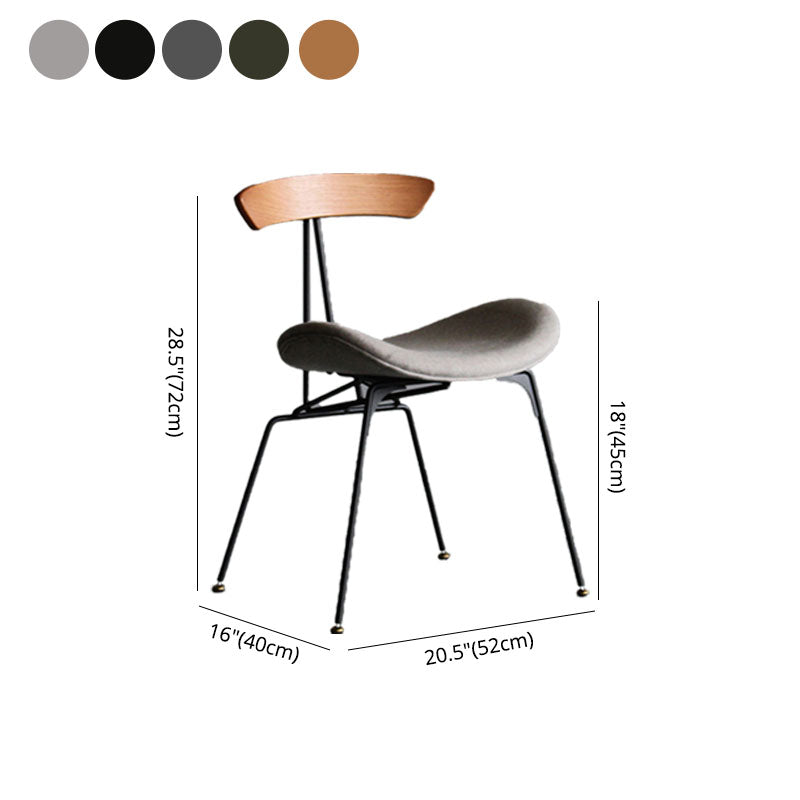 Silla lateral tapizada industrial para comedor, acabado mate, parte trasera abierta, silla de comedor
