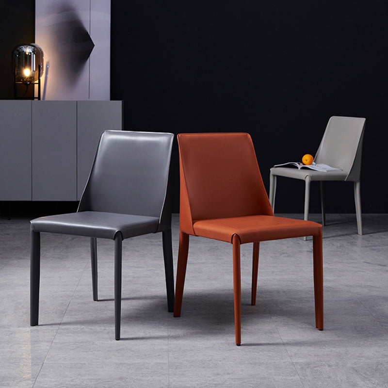 Silla auxiliar de cuero estilo diseñador para el hogar Parsons Silla de comedor con acabado mate (juego de 2)