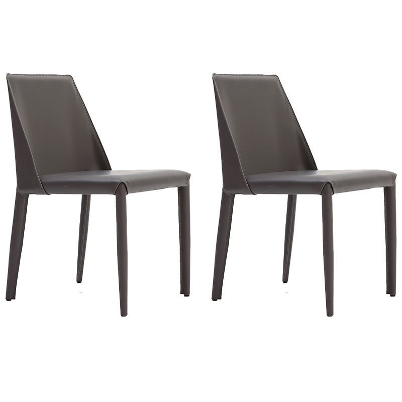 Silla auxiliar de cuero estilo diseñador para el hogar Parsons Silla de comedor con acabado mate (juego de 2)
