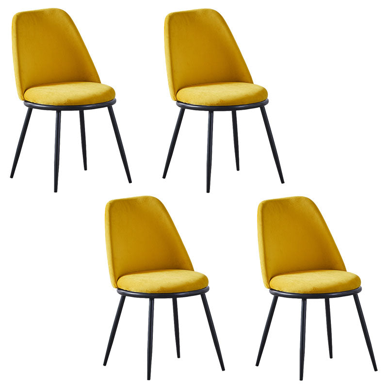 Silla auxiliar de comedor escandinavo de terciopelo Silla de comedor con acabado mate Parsons