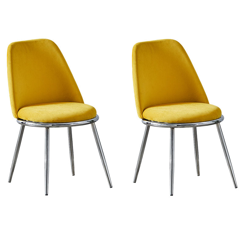 Silla auxiliar de comedor escandinavo de terciopelo Silla de comedor con acabado mate Parsons