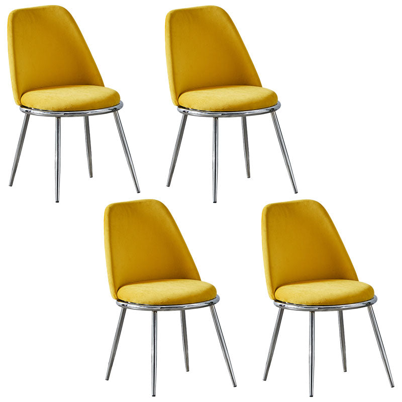 Silla auxiliar de comedor escandinavo de terciopelo Silla de comedor con acabado mate Parsons