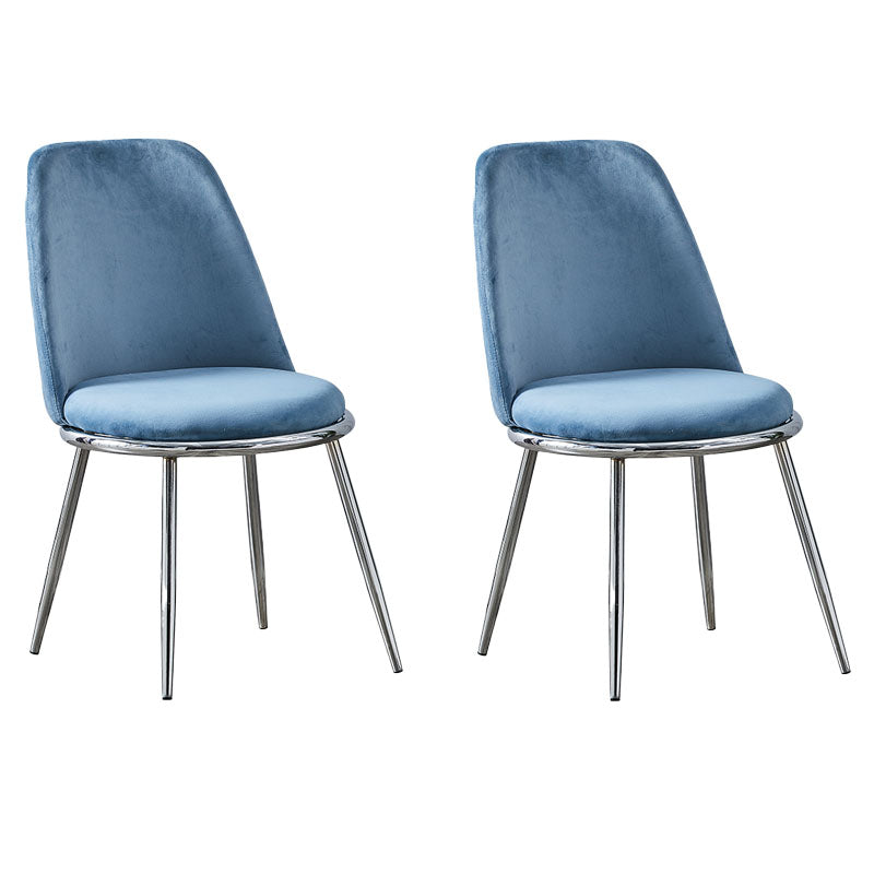 Silla auxiliar de comedor escandinavo de terciopelo Silla de comedor con acabado mate Parsons