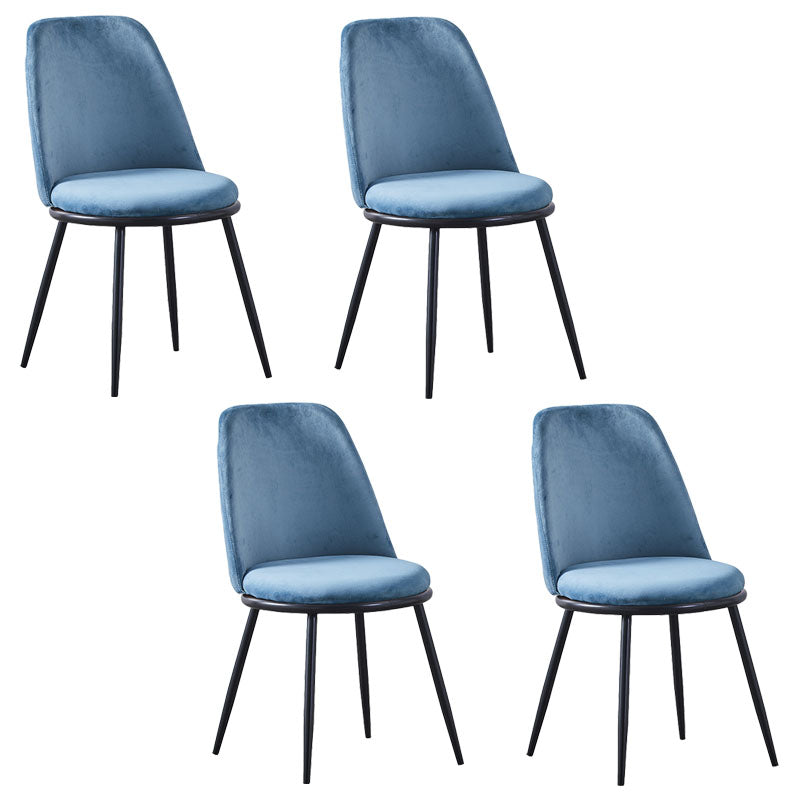Silla auxiliar de comedor escandinavo de terciopelo Silla de comedor con acabado mate Parsons