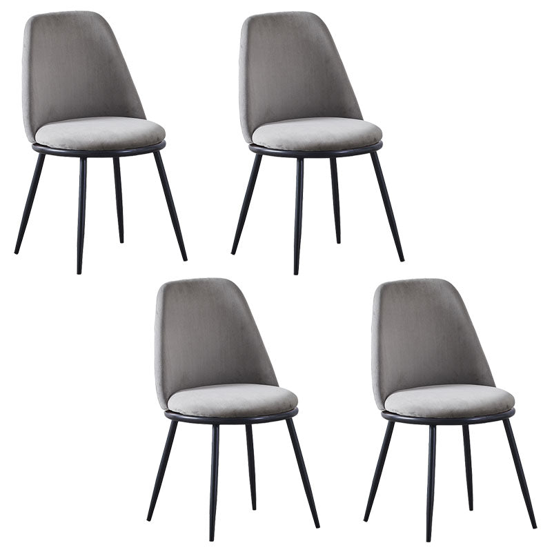 Silla auxiliar de comedor escandinavo de terciopelo Silla de comedor con acabado mate Parsons