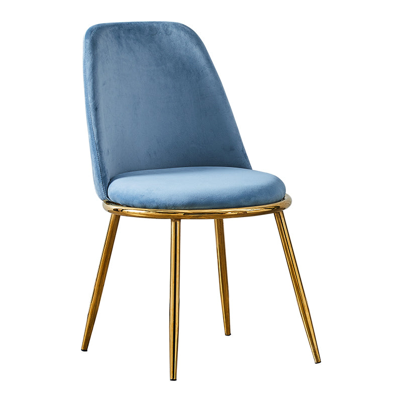 Silla auxiliar de comedor escandinavo de terciopelo Silla de comedor con acabado mate Parsons