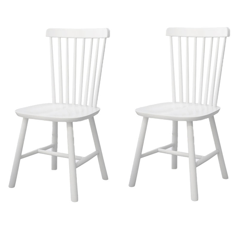 Silla auxiliar escandinava de interior tapizada en madera con respaldo Windsor (juego de 2)