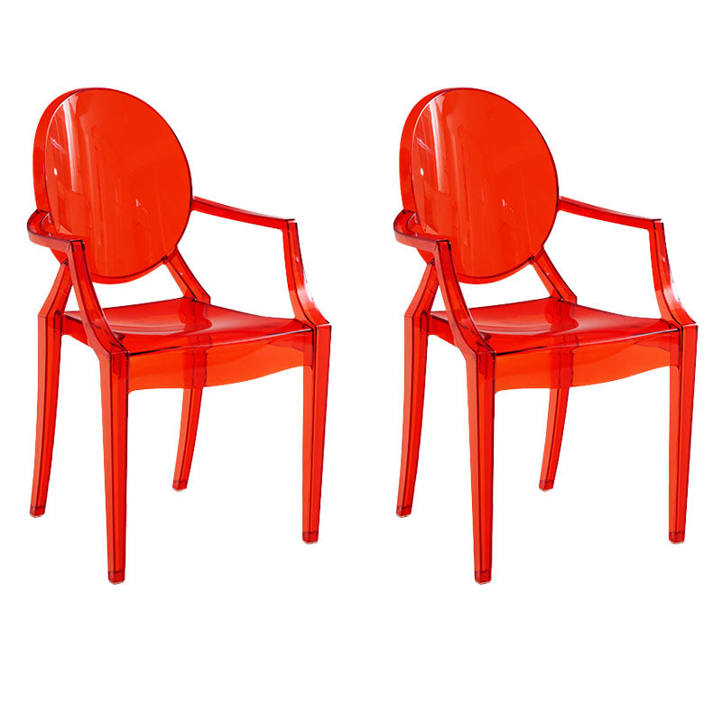 Sillón de comedor de plástico de estilo nórdico, silla lateral de comedor con respaldo abierto para uso doméstico
