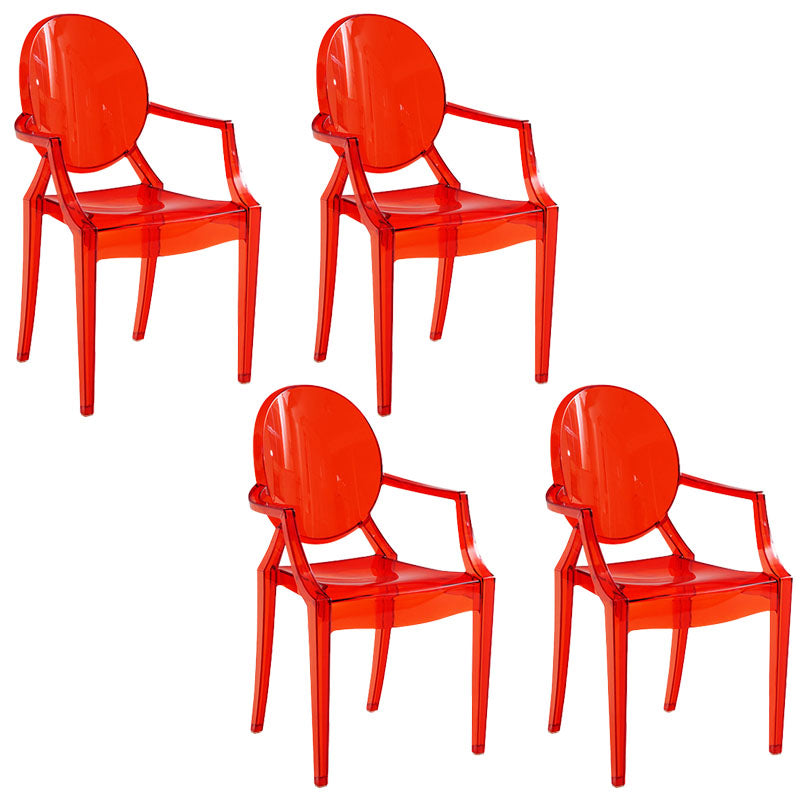 Sillón de comedor de plástico de estilo nórdico, silla lateral de comedor con respaldo abierto para uso doméstico