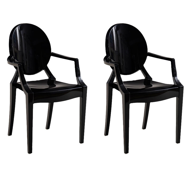 Sillón de comedor de plástico de estilo nórdico, silla lateral de comedor con respaldo abierto para uso doméstico