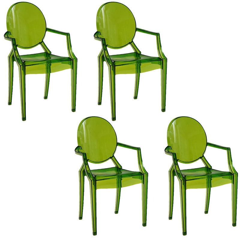 Sillón de comedor de plástico de estilo nórdico, silla lateral de comedor con respaldo abierto para uso doméstico