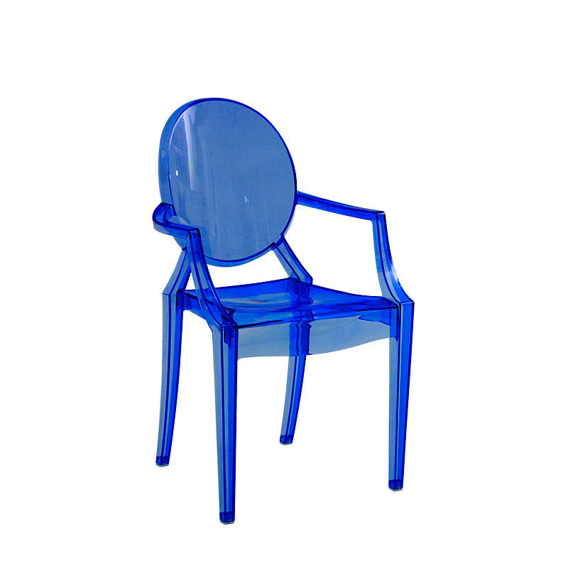 Sillón de comedor de plástico de estilo nórdico, silla lateral de comedor con respaldo abierto para uso doméstico