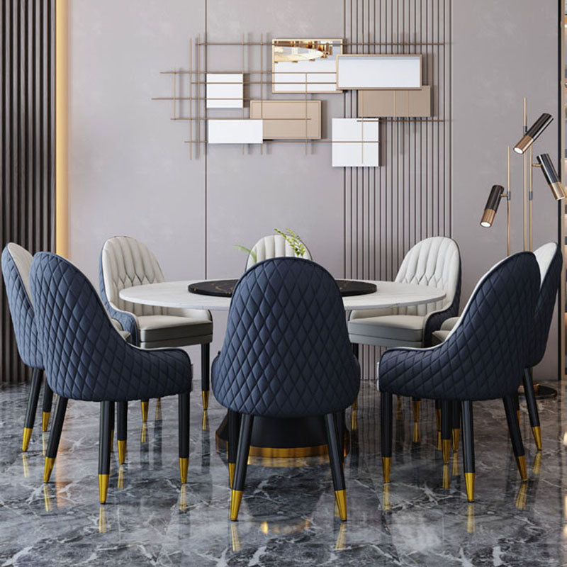 Sillón interior escandinavo tapizado con respaldo Parsons, silla de comedor de madera