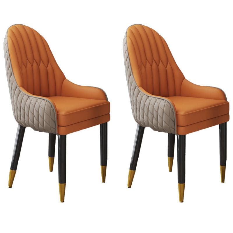 Sillón interior escandinavo tapizado con respaldo Parsons, silla de comedor de madera