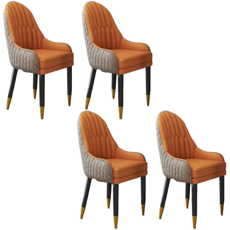 Sillón interior escandinavo tapizado con respaldo Parsons, silla de comedor de madera