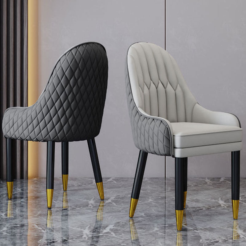 Sillón interior escandinavo tapizado con respaldo Parsons, silla de comedor de madera