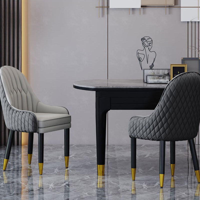 Sillón interior escandinavo tapizado con respaldo Parsons, silla de comedor de madera