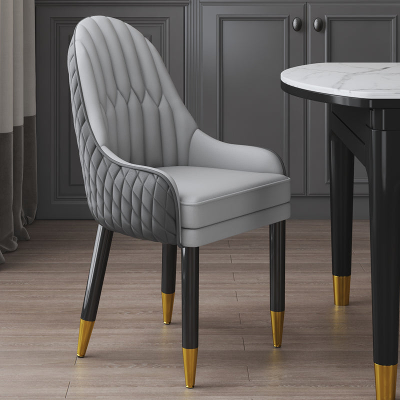 Sillón interior escandinavo tapizado con respaldo Parsons, silla de comedor de madera