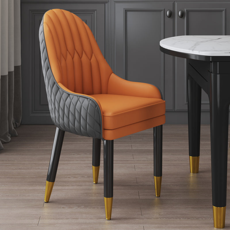Sillón interior escandinavo tapizado con respaldo Parsons, silla de comedor de madera