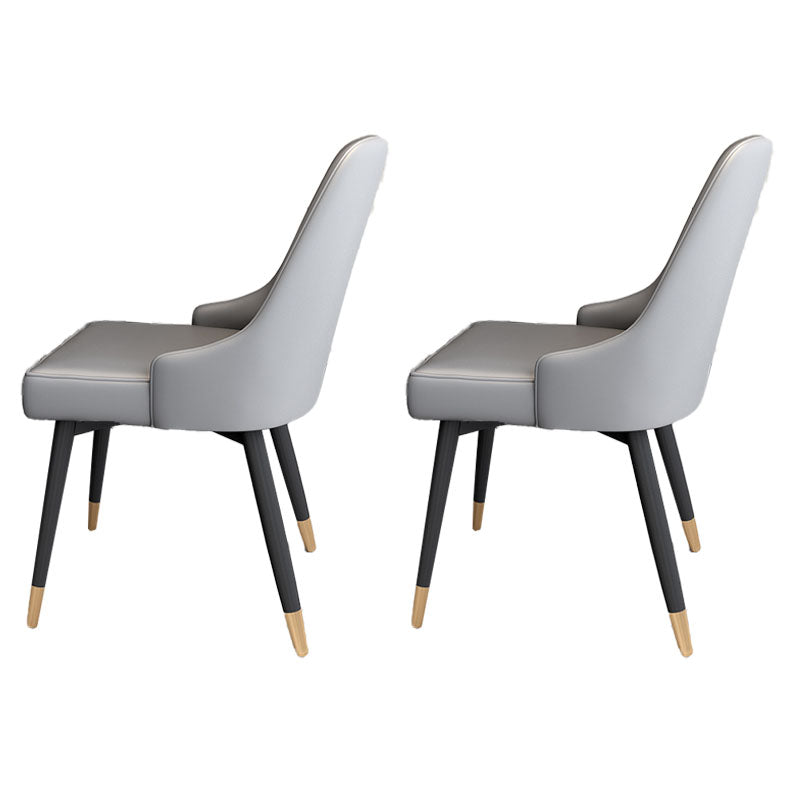 Sillas sin brazos de comedor de metal Glam, sillas de comedor tapizadas Parsons para restaurante