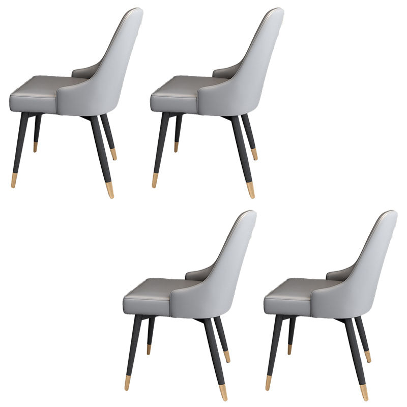 Sillas sin brazos de comedor de metal Glam, sillas de comedor tapizadas Parsons para restaurante