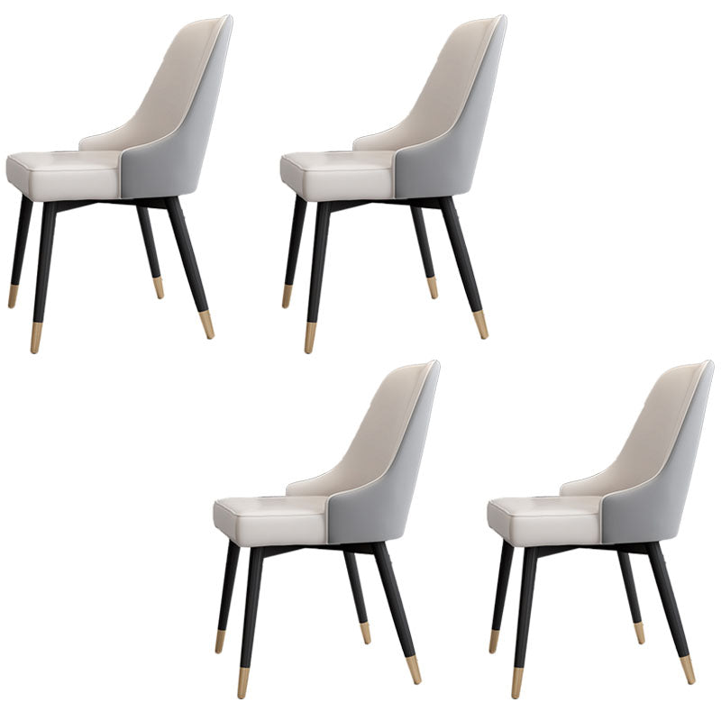 Sillas sin brazos de comedor de metal Glam, sillas de comedor tapizadas Parsons para restaurante