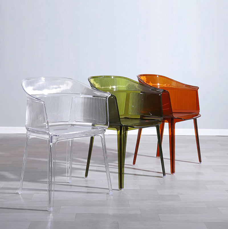 Nordic Style Plastic Dining Armchair Stacking Dining Chair for Restaurant
