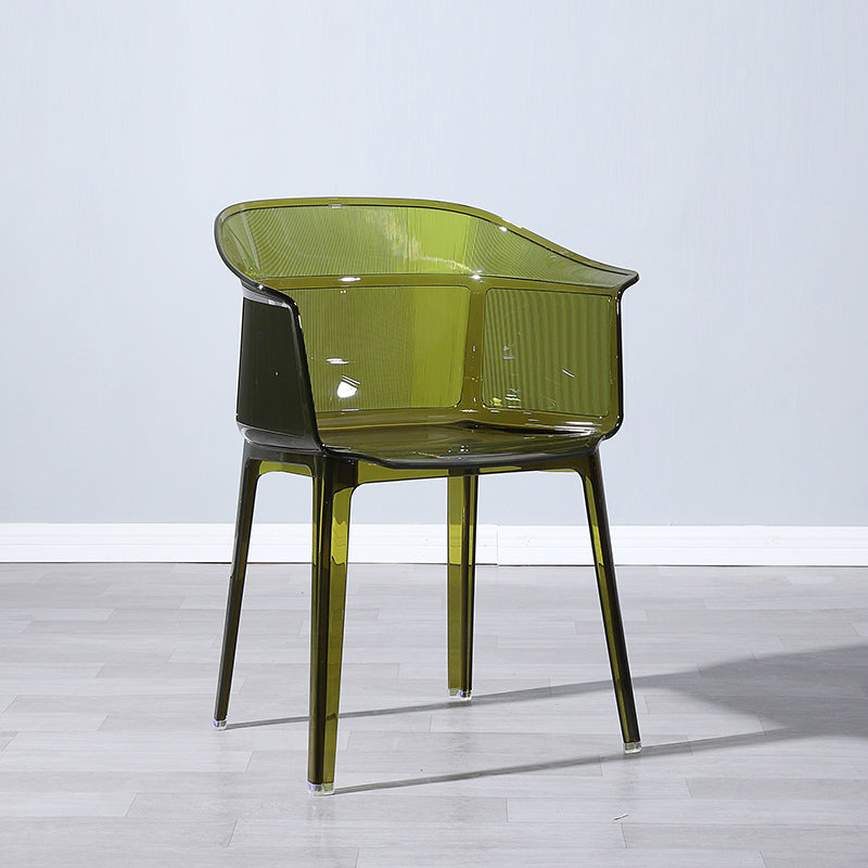 Nordic Style Plastic Dining Armchair Stacking Dining Chair for Restaurant