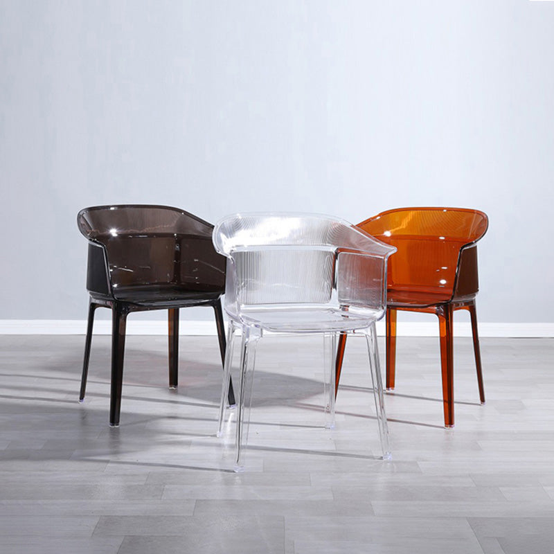 Nordic Style Plastic Dining Armchair Stacking Dining Chair for Restaurant