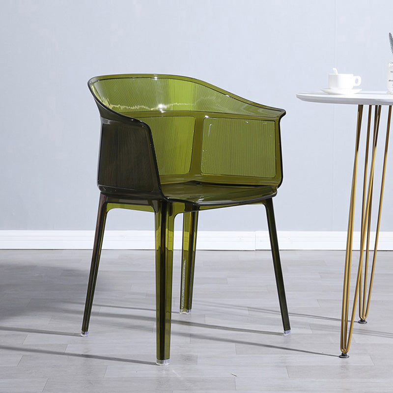 Nordic Style Plastic Dining Armchair Stacking Dining Chair for Restaurant