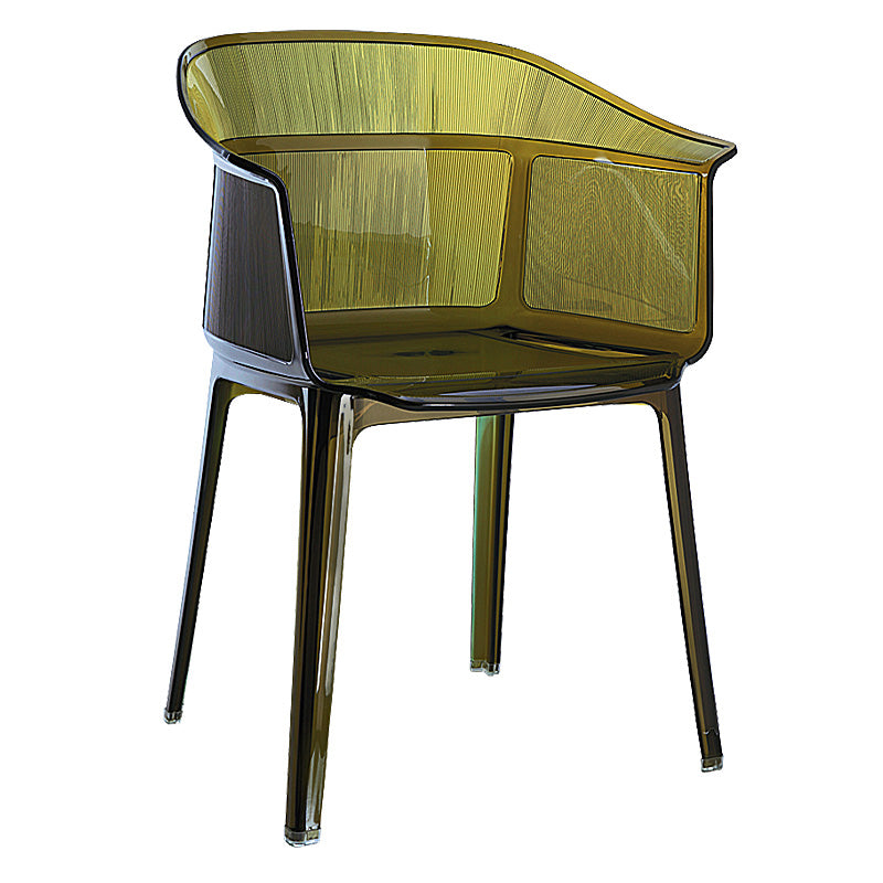 Nordic Style Plastic Dining Armchair Stacking Dining Chair for Restaurant