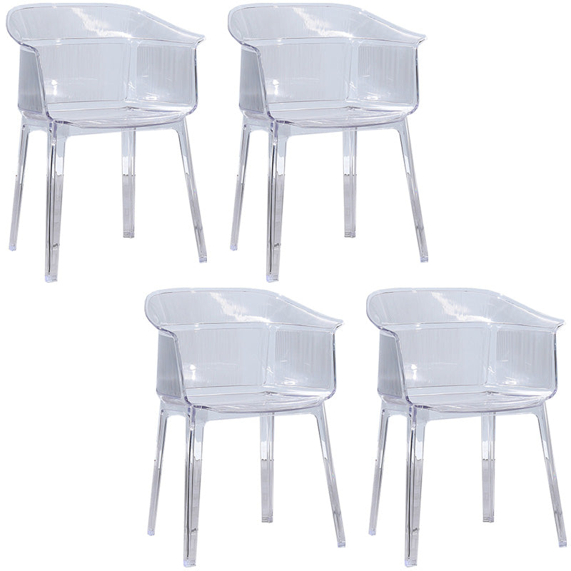 Nordic Style Plastic Dining Armchair Stacking Dining Chair for Restaurant
