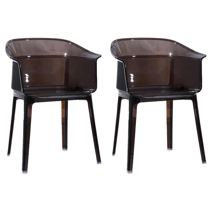 Nordic Style Plastic Dining Armchair Stacking Dining Chair for Restaurant