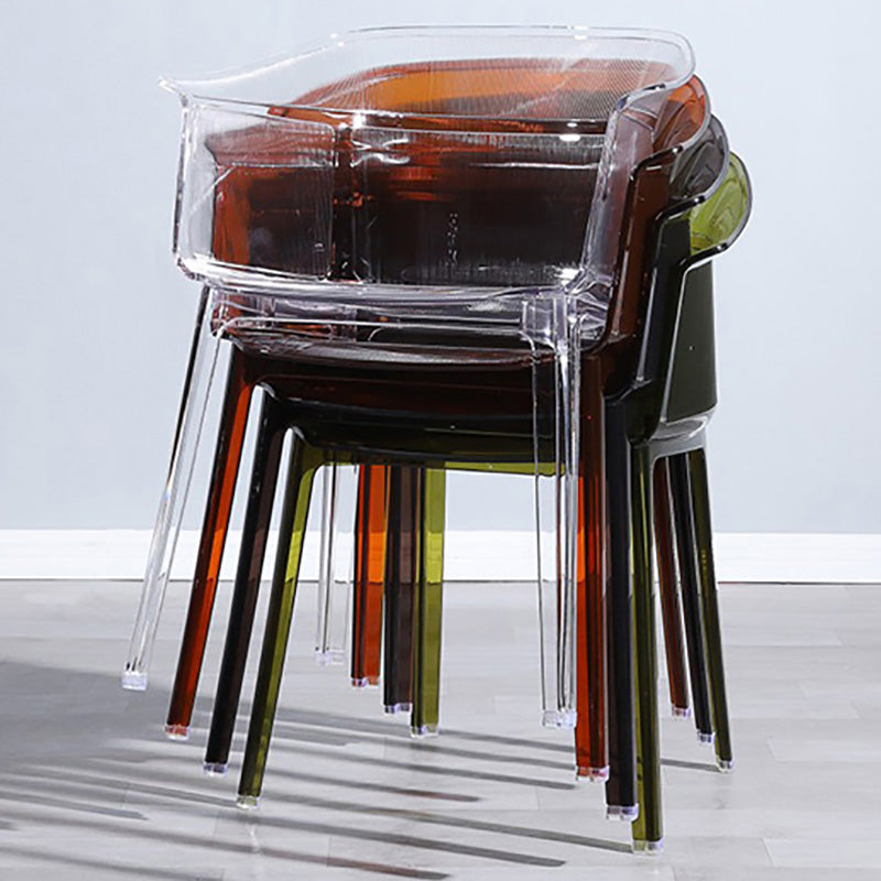 Nordic Style Plastic Dining Armchair Stacking Dining Chair for Restaurant