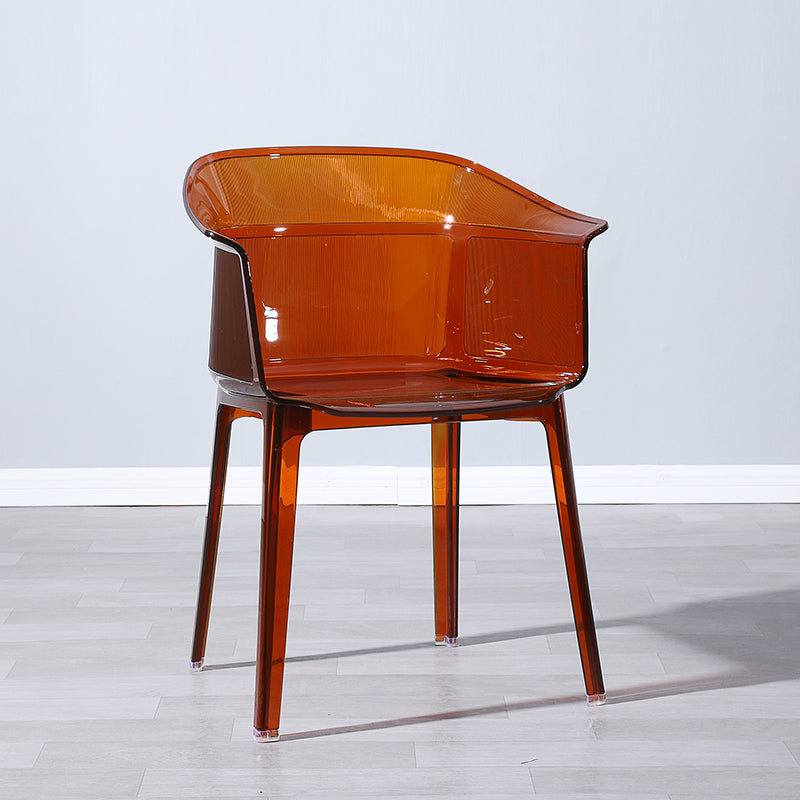 Nordic Style Plastic Dining Armchair Stacking Dining Chair for Restaurant