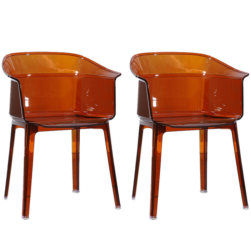 Nordic Style Plastic Dining Armchair Stacking Dining Chair for Restaurant