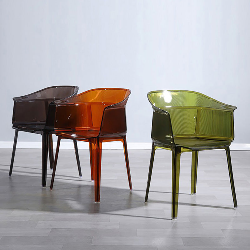 Nordic Style Plastic Dining Armchair Stacking Dining Chair for Restaurant