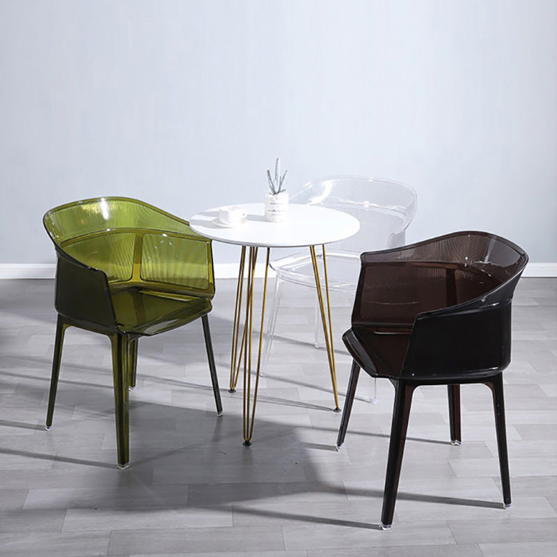 Nordic Style Plastic Dining Armchair Stacking Dining Chair for Restaurant