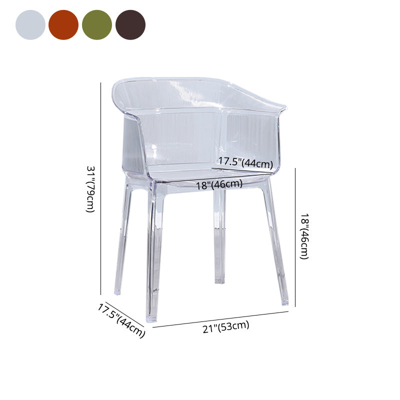 Nordic Style Plastic Dining Armchair Stacking Dining Chair for Restaurant