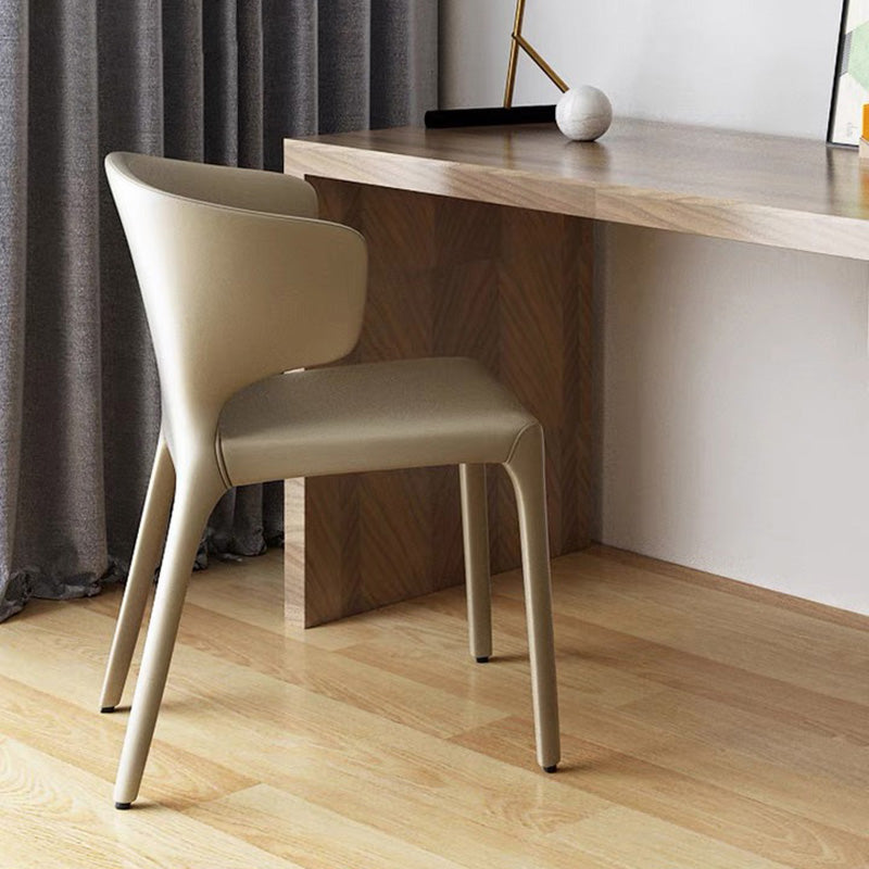 Silla auxiliar de comedor de metal de estilo contemporáneo, sillas laterales sin brazos para cocina